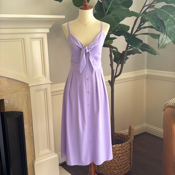 Kensie Dresses & Skirts - Kenzie Tie Front Midi Dress w Smock Back